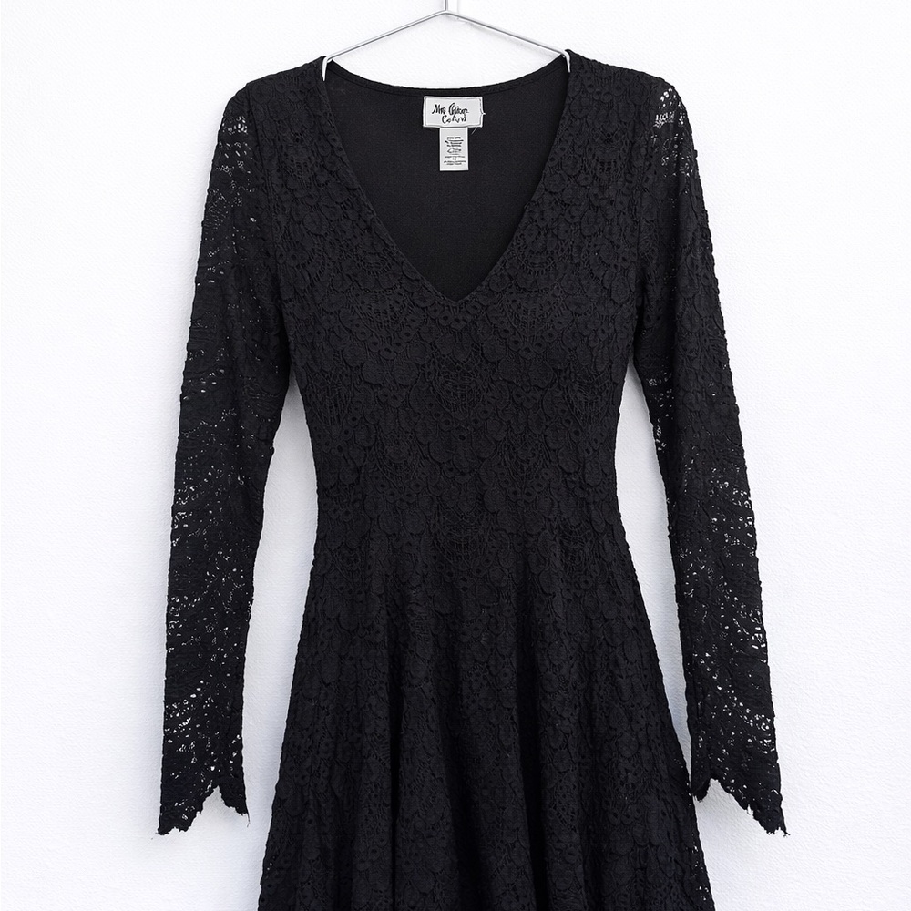Nightcap Black Lace Top French Fabric Boho Goth Romantic Size S
